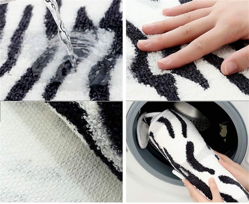 yingda1992 Tiger Print Rug Cartoon Cute Faux Area Rugs Fluffy Animal Print Mat Carpet Kids Small Rugs for Playroom Room Home Decor (2.6x1.8Ft /32.2" Lx21.4 Wï¼ˆ54.5x82cmï¼‰,White) - Image 4